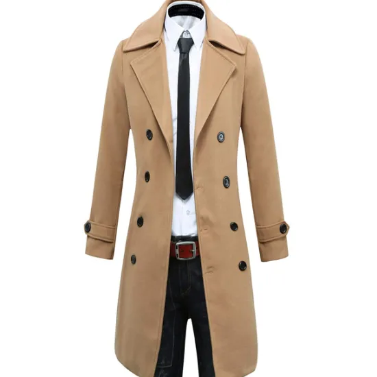 New OUKU Winter Coat Overcoat Peacoat Trench Coat Business Casual Fall Winter 95% polyester 5% cotton Outerwear Clothing Apparel Notch lapel collar