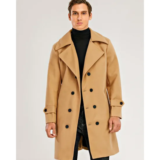 New OUKU Winter Coat Overcoat Peacoat Trench Coat Business Casual Fall Winter 95% polyester 5% cotton Outerwear Clothing Apparel Notch lapel collar
