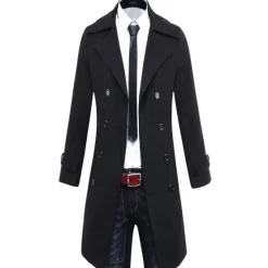 New OUKU Winter Coat Overcoat Peacoat Trench Coat Business Casual Fall Winter 95% polyester 5% cotton Outerwear Clothing Apparel Notch lapel collar