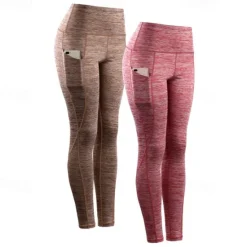 OUKU Women's Running Pants Compression Tights Leggings Pocket Elastic Waistband Leggings Outdoor Sports & Outdoor Athletic Fall Quick Dry Lightweight Soft Power Flex Marathon Running Workout Tailored Fit