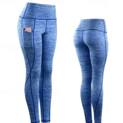 OUKU Women's Running Pants Compression Tights Leggings Pocket Elastic Waistband Leggings Outdoor Sports & Outdoor Athletic Fall Quick Dry Lightweight Soft Power Flex Marathon Running Workout Tailored Fit